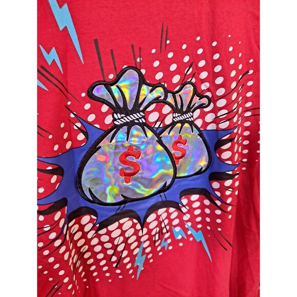 Switch Short Sleeve‎ Red Tee with Money Bag Design Size XL - Picture 3 of 8